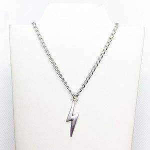 Lightning Bolt Silver Tone Necklace